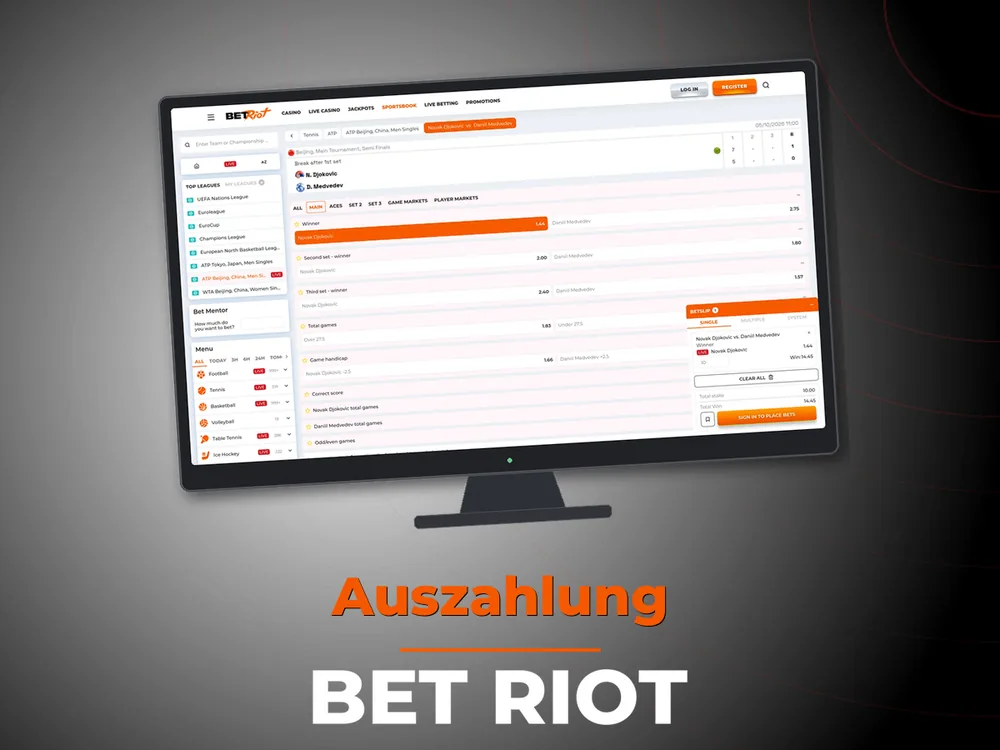Bet Riot - Auszahlung