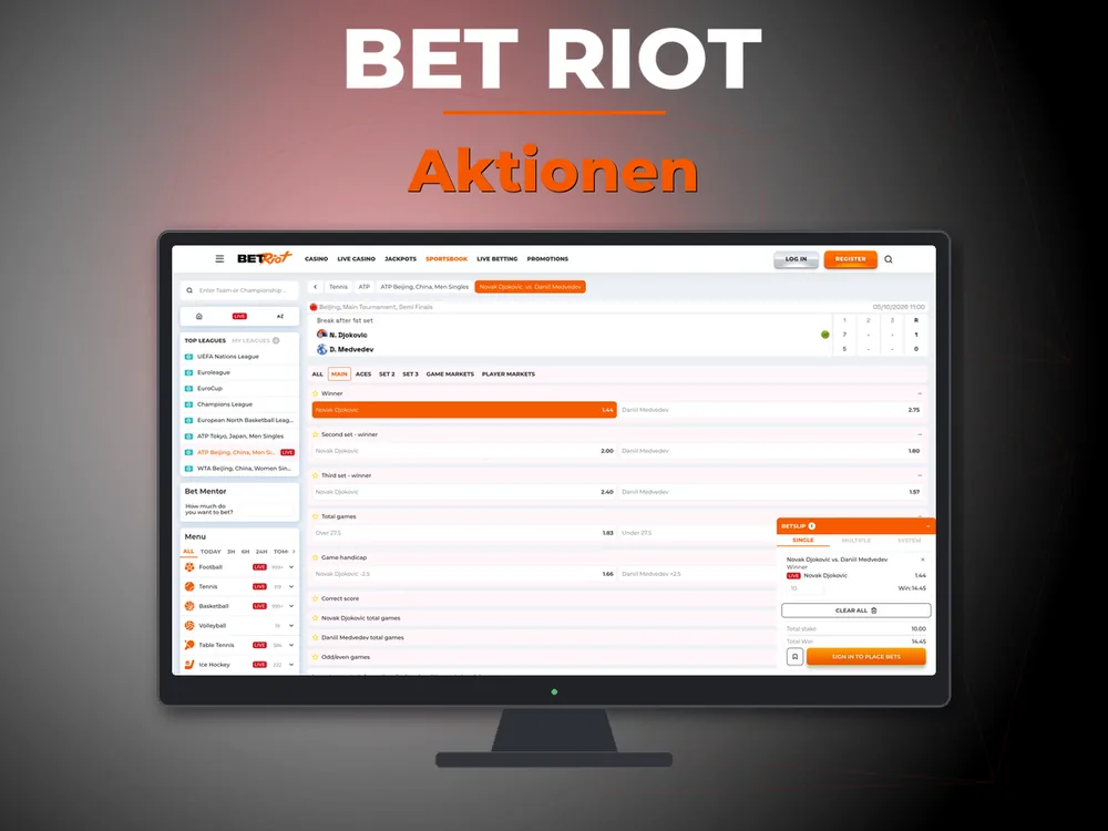Bet Riot - Aktionen