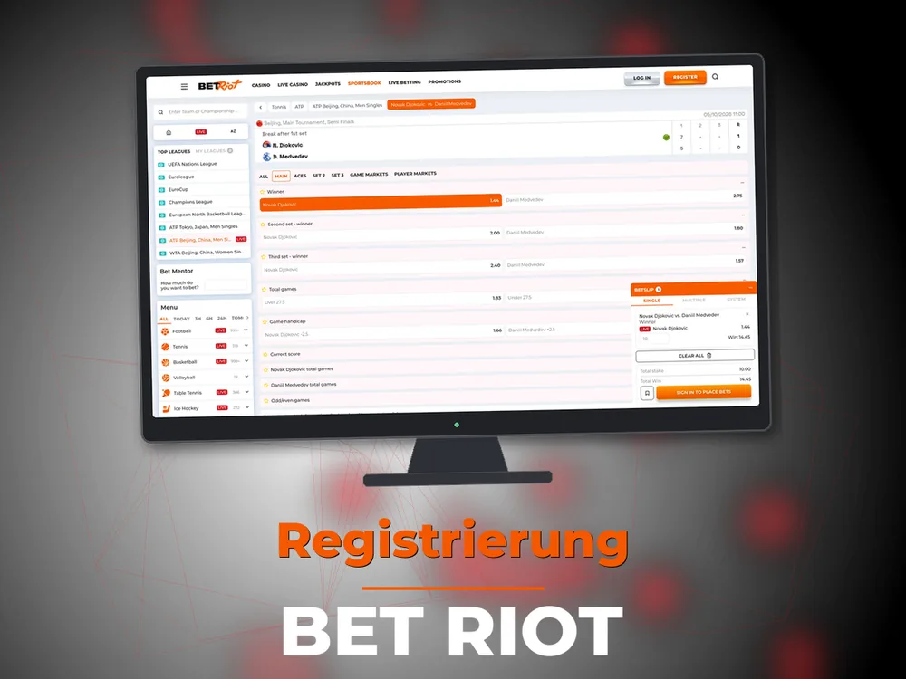 Bet Riot - Registrierung
